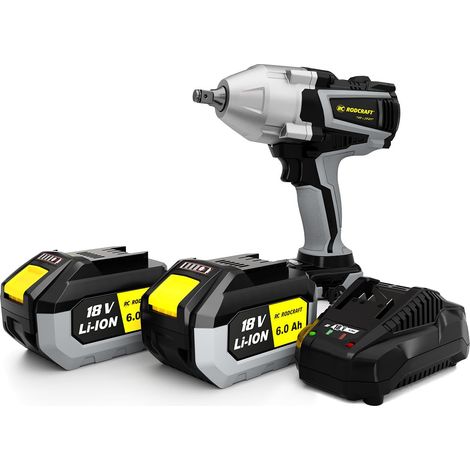 Visseuse à percussion sans fil carré 1/2", couple de desserrage max. 1500 Nm, lumière LED, en kit avec 2 batteries 6 Ah + chargeur + sac en tissu (1/3)
