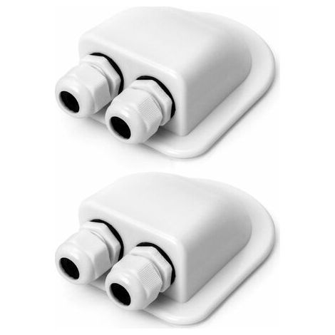 2PCS Passe-Toit IP68 Presse-étoupe Solaire étanche boîtier d'entrée de câble Double résistant aux intempéries, Caravane et Bateau Passe câble en ABS, Blanc (1/5)