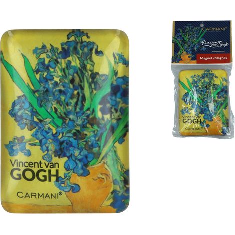 Kühlschrankmagnet mit Van Goghs Gemälde „Iris in einer Vase“ – ein Geschenk für Kunstliebhaber (1/3)
