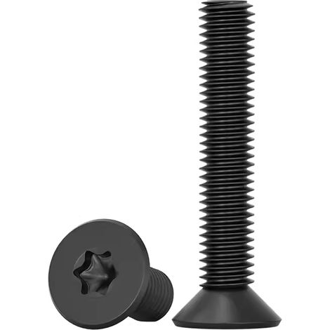 Vis à Tête Fraisée Noir 10 Pièces Vis Torx M8 X 30mm En Acier Inoxydable 304 Inox Filetage Complet à Métaux Visserie Pour L'équipement De Machine Et Les Meubles à La Maison (1/5)