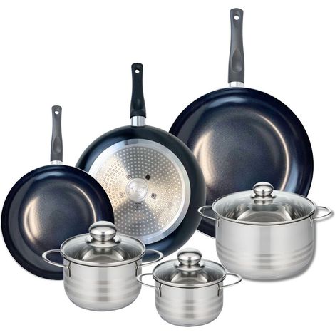 Ensemble de 3 Poêles de cuisson 24, 28 et 32 cm et 3 faitouts 14, 16 et 20 cm Elo Prima Brillant (1/5)