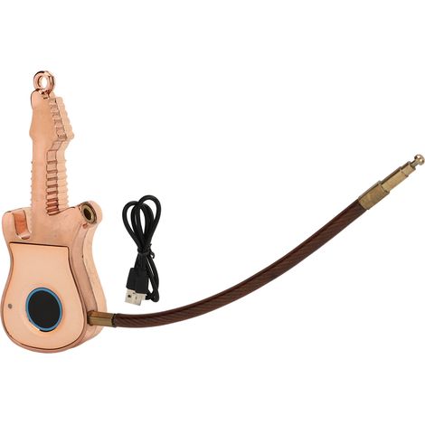 Verrou à empreinte digitale Bluetooth étanche intelligent pour casier, bagages, sac à dos, porte d’entrepôt, forme de guitare (1/5)