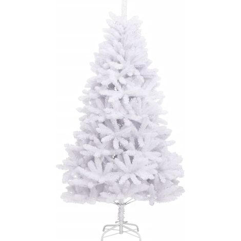 Sapin de Noël Arbre de Noël artificiel à charnières avec support blanc 240 cm (1/5)