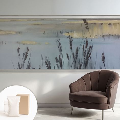 Papier peint avec colle pour décoration moderne de salon chambre à coucher cuisine et bureau Facile Lac paisible 250x104 cm (1/5)