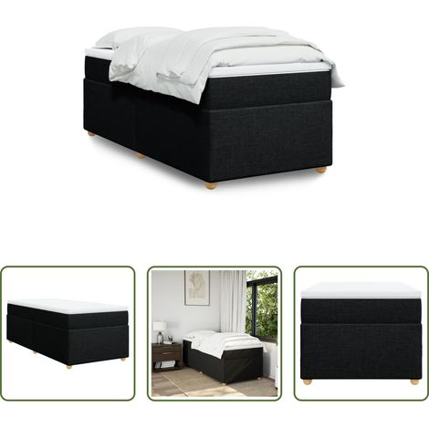Matratze - Boxspringbett mit Matratze Schwarz 90x200 cm Stoff (1/5)