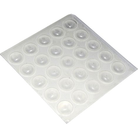 Paracolpi adesivi tondi trasparenti Ø 10 mm. - spessore 3,0 mm. - 25 pz.
