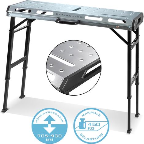 STAHLWERK Mobiler Schweißtisch AWT-930 ST 1068 x 532mm Werkbank Höhenverstellbar (1/5)