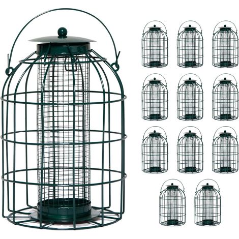 Pack of 12 Wild Bird Hanging Nut Feeder with Squirrel Guard (1/5)