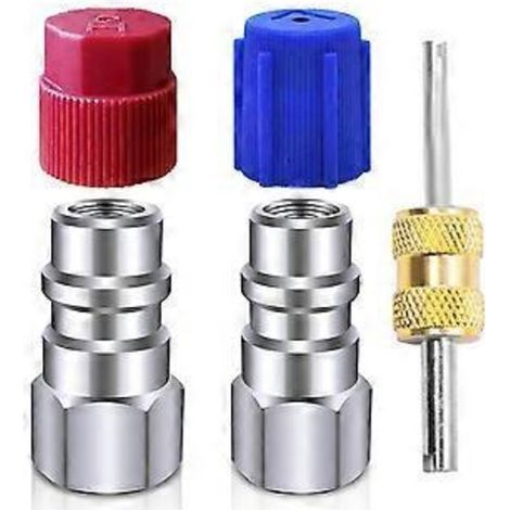 Kit de conversion R12 vers R134a, kit d'adaptateur de raccordement pour climatisation automobile, raccord femelle 1/4 pouce, pour réfrigérateur de climatisation automobile (1/5)
