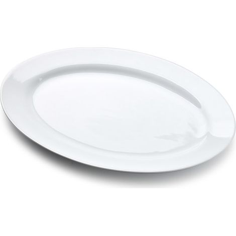 ovale weiße Porzellanplatte BASIC 30x20xh2,2cm