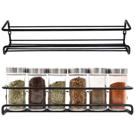 2 piece spice rack - kitchen shelf - wall shelf - wall rack - spice rack for home - minimalist storage shelf (1/4)