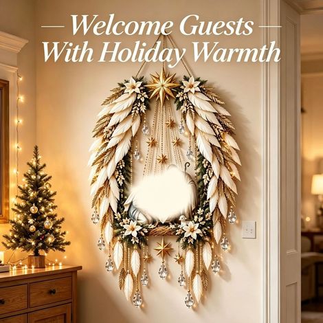 Personalized, practical, cute, and innovative Christmas decorative wreaths, feathers, crystal star ornaments.