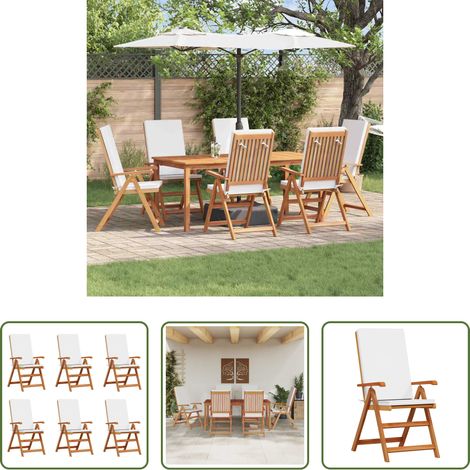 Chaise de jardin moderne - Chaise de jardin 6 pcs Marron et blanc 57 x 71,5 x 104 cm (1/5)