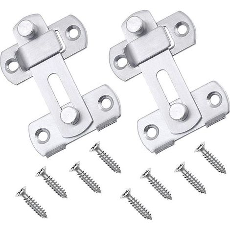 Verrou de porte coulissante - Argenté - 10 cm - Acier inoxydable - Pour portes, fenêtres, abris de jardin et salles de bains (1/5)