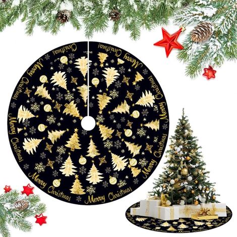 Grande Jupe de Sapin 122Cm/48In, QIANAI Couverture de Sapin de Noël, Couvre Pied SapinNoël Rond, Cache Pied de Sapin de Noel, Tapis Cache PiedSapin, Tour de Sapin de Noël (1/5)