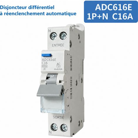Disjoncteur différentiel miniature 1P+N 16A 30mA 220V AC 6kA 16a 300 g – Livraison gratuite
