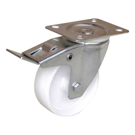 Roulette industrielle Pivotant avec frein Guitel Hervieu, Acier galvanisé, Ø 125mm, 125kg ( Prix pour 1 )