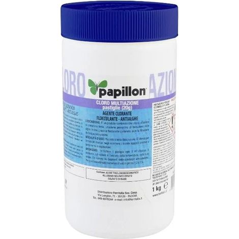 CLORO PISCINA PASTIGLIE 1KG MULTIAZIONE 20GR. PAPILLON