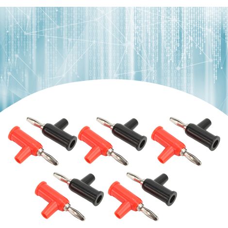 Paquete de 10 conectores banana apilables de 4 mm sin soldadura para accesorios de seguridad. (1/5)
