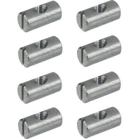 – Lot de 8 goujons d'assemblage M6 – Longueur 14mm – Acier pour meubles bois – Connecteurs pour lit bébé, berceau, armoire, étagère (1/2)
