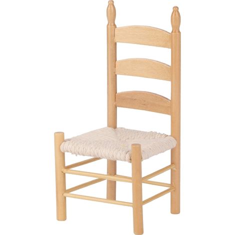 Chaise miniature vintage en bois pour poupées à l'échelle 1:12, accessoires de maison de poupée à faire soi-même (2) (1/5)