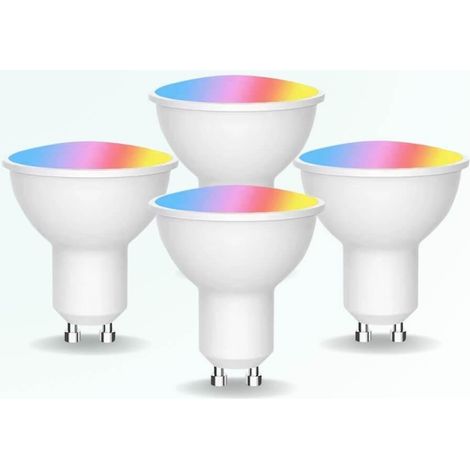 PACK  4 Ampoules spot connecté LED GU10 WIFI - 5W - RGBW