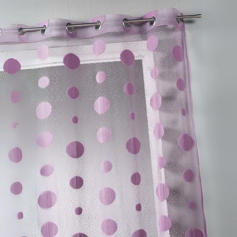 Voilage en maille - Effet éponge et filet Vieux rose 140x260 cm