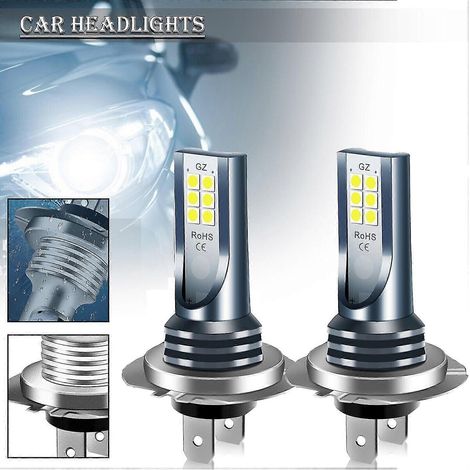 ampoules LED H7, ampoules antibrouillard LED 110 W plus lumineuses, kit d'ampoules LED H7 blanc froid 6000 K (1/4)