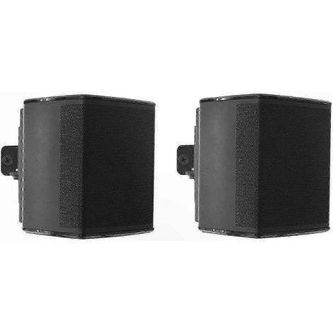 Support mural réglable pour 2 enceintes surround sans fil - Fixation robuste noire pour système invisible 300, paire de supports (1/5)