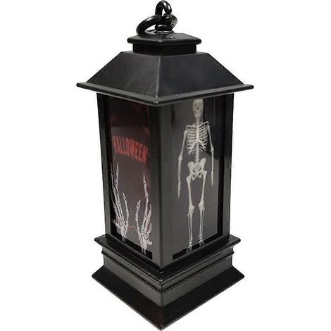 Lanterne Décorative Halloween LED à Piles, Lampe de Table Autonome pour Décoration de Fête, Éclairage d'Ambiance Effrayant (1/5)