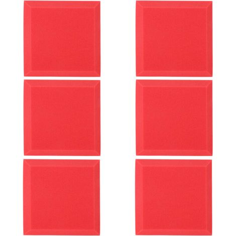 6Pcs Soundproofing Foam Block Acoustic Panels Sponge Piano Room Recording Studio Accessory30x30x5cm Red (1/5)