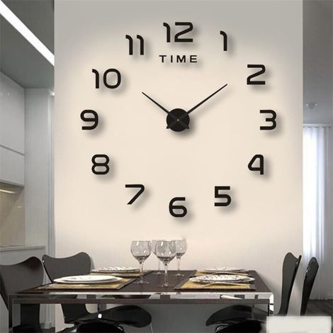 Geräuschlose, beleuchtete Wanduhr im nordischen Stil, minimalistisches Design, Selbstmontage erforderlich. Dekorative digitale Acryl-Wanduhr, Wandaufkleber, goldfarben, 40 cm. Großhandel möglich. (1/5)