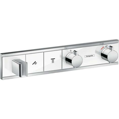 Hansgrohe RainSelect - Grifo de ducha termostático empotrado, para 2 salidas, blanco/cromo 15355400 (1/3)