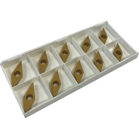Inserti placchette metallo duro tornio tornitura 10pz INDUSTRIALI VBMT160404 (1/3)