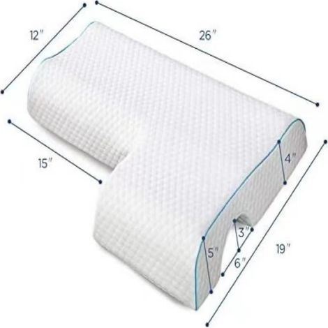 Oreiller à mémoire de forme - - Ergonomique - Asymétrique - Confort médium - Lavable (1/4)