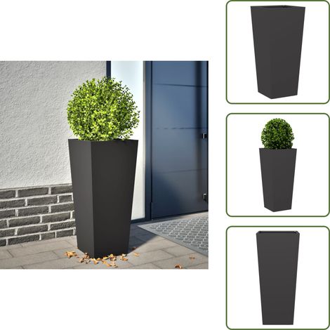Jardinière noir 35x35x75 cm acier - Jardinière - Jardinières - Jardinière D'extérieur - Jardinière De Patio (1/5)