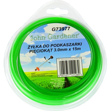 Filo per decespugliatore pentagonale 3,0 mm x 15 m (10/80)