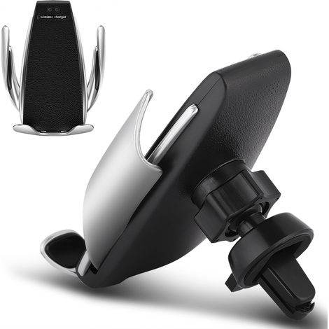 Support de téléphone de voiture avec chargeur sans fil à charge rapide, visionnage mains libres et fixation automatique. (1/5)