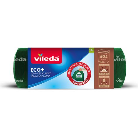 Bolsa de Basura Ecobag 30L Reforzada (15 Bolsas) 169303 Vileda