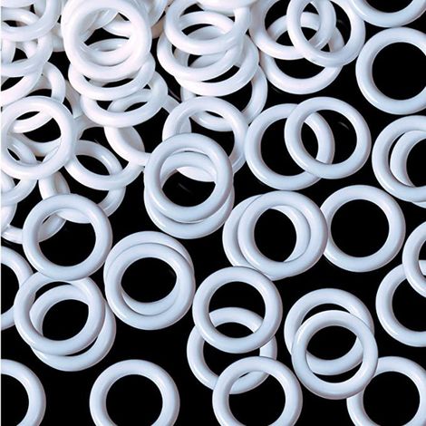 100 weiße römische Jalousienringe, Größe 13 mm, für das Set aus Jalousienringen und Zubehör. (1/5)