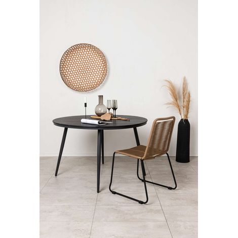Break Table de salle à manger Ø 120 cm, noir. (1/4)