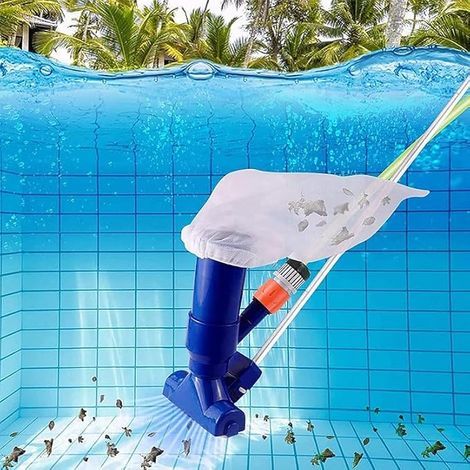 Jet-Poolsauger für Schwimmbäder, Whirlpools und Teiche mit Stange, Saugfunktion über Gartenschlauch, Wasserdruck, blau (1/5)