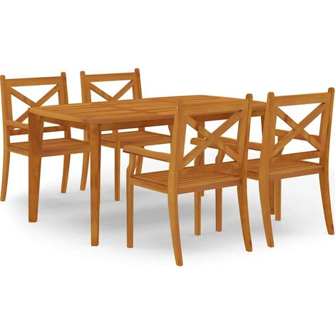 Maison Exclusive - 5-tlg. Garten-Essgruppe Massivholz Akazie (1/5)