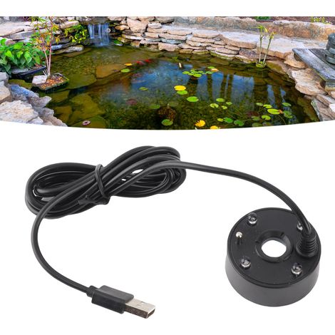 Brumisateur à Ultrasons USB LED Multicolore Noir pour Aquarium Bassin Fontaine Intérieur Extérieur Écologique Sans Chaleur (1/4)