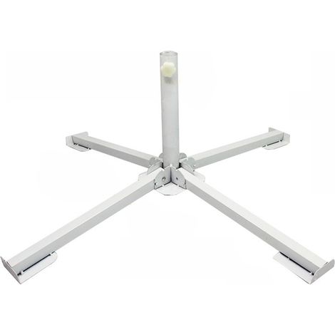 Supporto pieghevole portatile per ombrellone - base - per esterni e patio - bianco