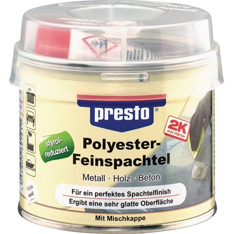 2K-Feinspachtel prestolith® weiß,Härter rot 250g Dose PRESTO