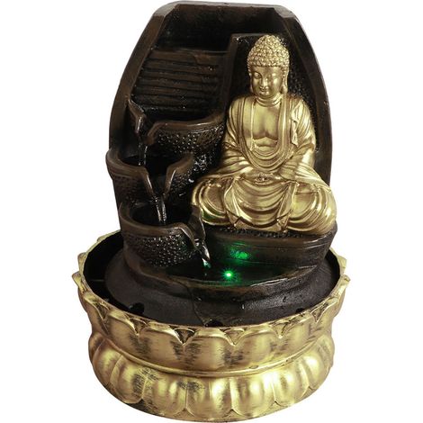 Fontaine d'appoint lumineuse LED avec pompe à eau pour la décoration de votre salon de thé ou maison. Type 16107, prise UE 220 V. (1/5)