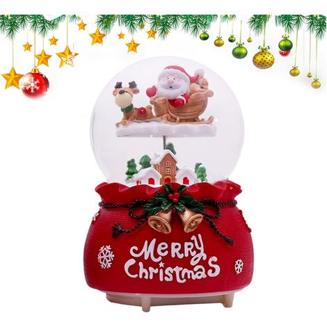 Boule à neige de Noël – Boîte à musique Père Noël – Changement de couleur à piles – Lanternes en boule de pour décoration d'intérieur de Noël (1/5)