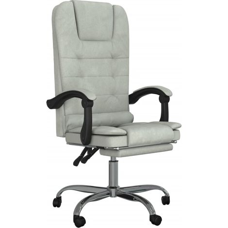 Fauteuil de massage inclinable de bureau Gris clair Velours (1/5)