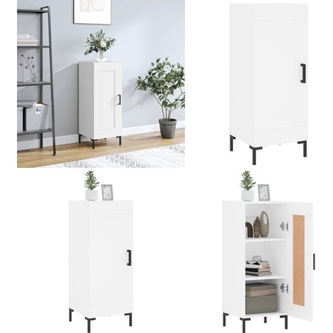Credenza Bianca 34,5x34x90 cm in Legno Multistrato - Credenza moderna - Credenza in legno multistrato